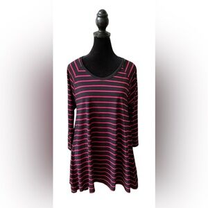 August Silk: Black and Pink Striped Dress